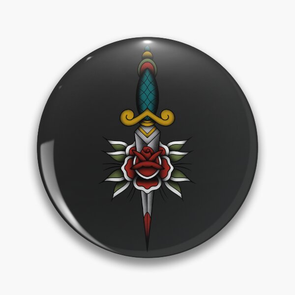 Item preview, ROSE DAGGER TATTOO FLASH designed and sold by hugoncalves.
