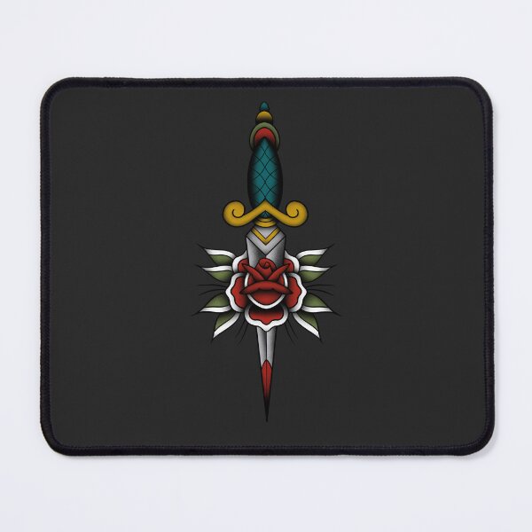 Item preview, ROSE DAGGER TATTOO FLASH designed and sold by hugoncalves.