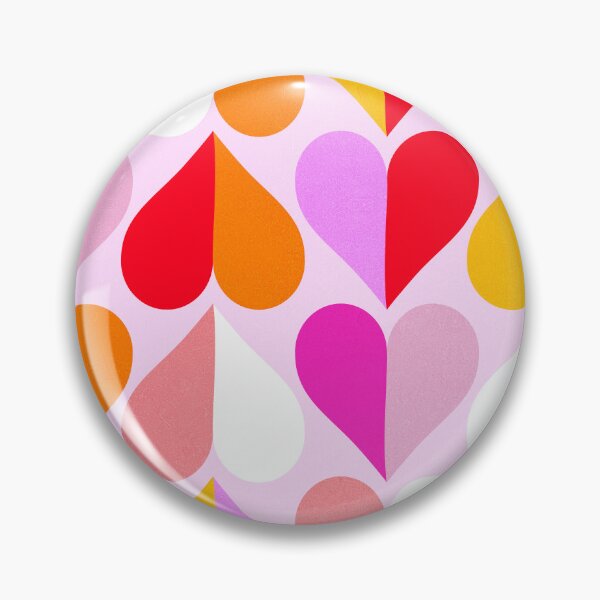 Item preview, Mid Mod Hearts and Kisses pattern in red, pink, orange  designed and sold by Dominiquevari.
