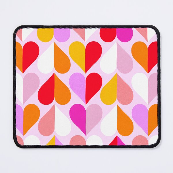 Item preview, Mid Mod Hearts and Kisses pattern in red, pink, orange  designed and sold by Dominiquevari.