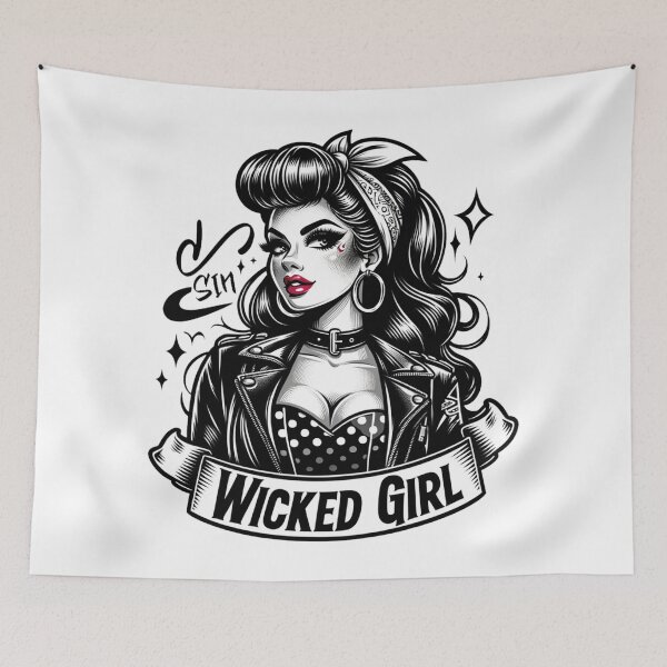 Item preview, Wicked Girl - Pinup Retro Glam Girl designed and sold by SRZT.