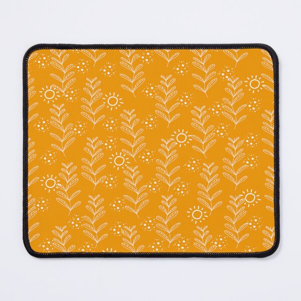 Item preview, White leaves on orange background designed and sold by FunPrintCraft.