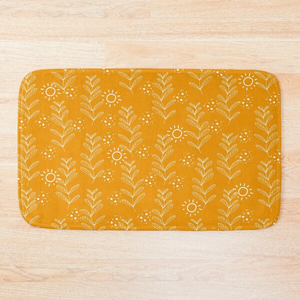 Item preview, White leaves on orange background designed and sold by FunPrintCraft.