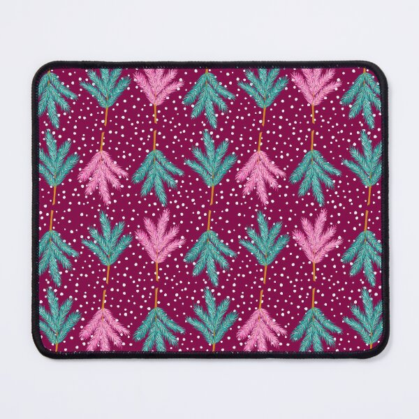 Item preview, Christmas branches and snowflakes on burgundy background designed and sold by marielorestudio.