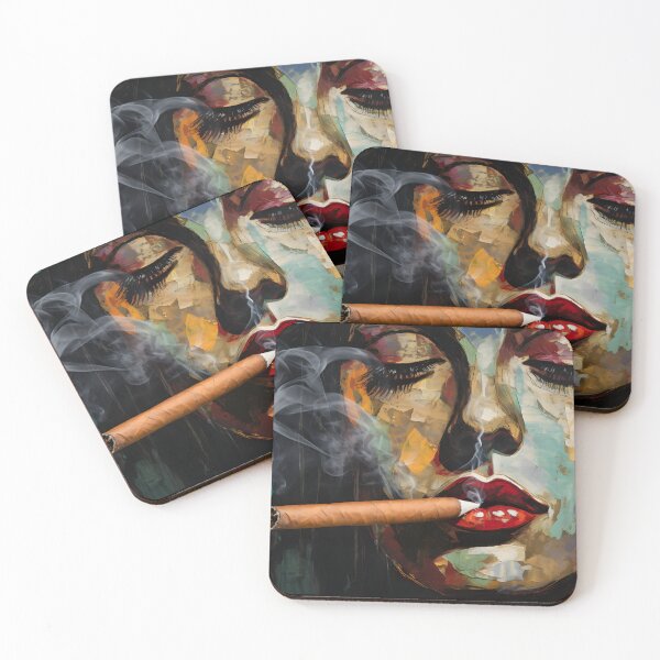 Item preview, Reverberations of Rebellion- A Femme Fatale's Red Lipstick Chromatic Odyssey with Cigar, Punk, and Yombe Art designed and sold by OlfactoART Studio.
