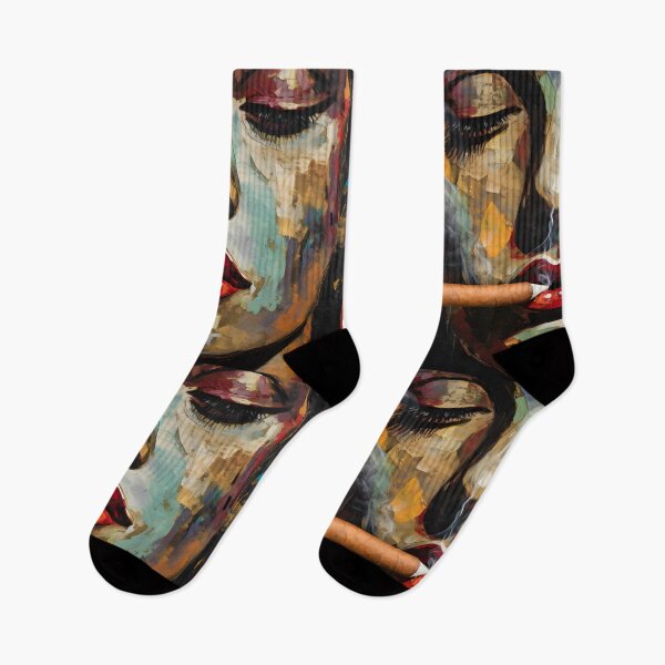 Item preview, Reverberations of Rebellion- A Femme Fatale's Red Lipstick Chromatic Odyssey with Cigar, Punk, and Yombe Art designed and sold by OlfactoART Studio.