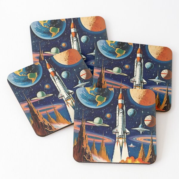 Item preview, Vintage Retro Space Ship Exploration Astronauts in 60's Advertising Style designed and sold by Butler in the Home.