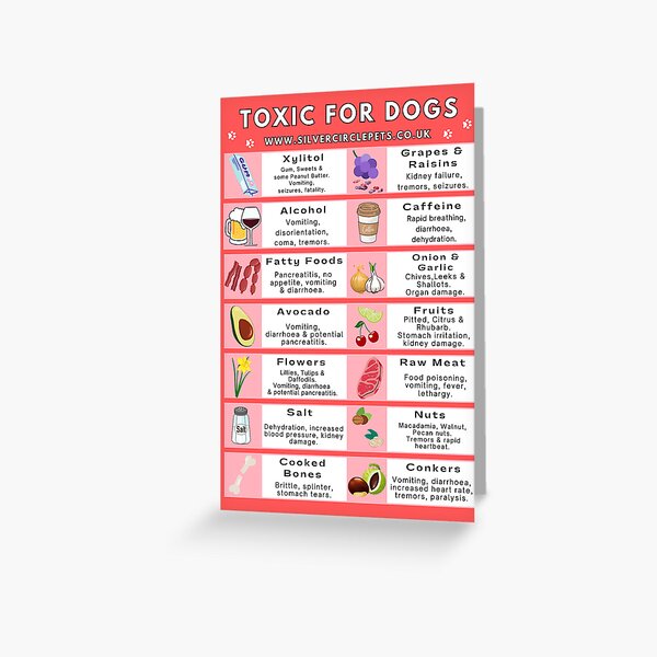 Aperçu de l'œuvre Aliments toxiques pour chiens aimant de réfrigérateur créée et vendue par silvercirclepet.