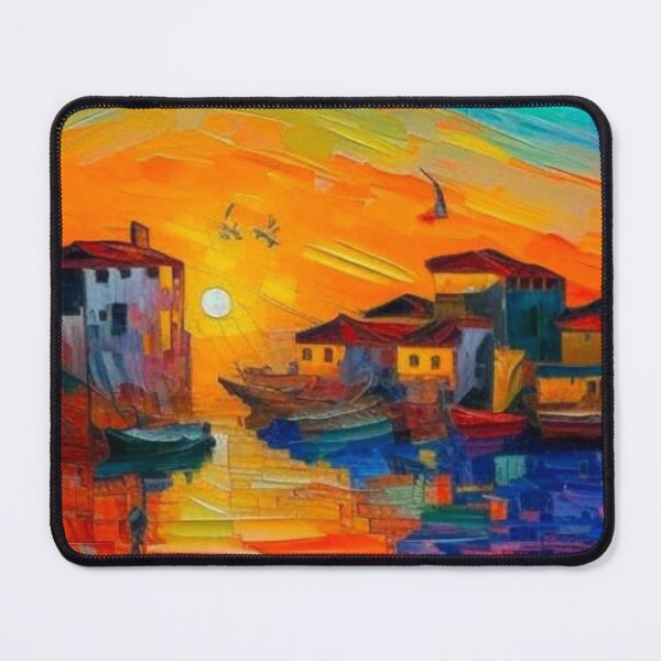 Item preview, Mediterranean village at sunset designed and sold by George Hutton Hunter.