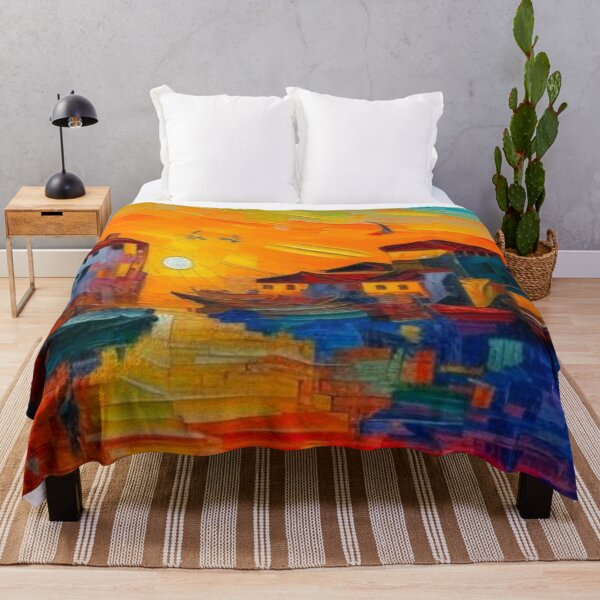 Item preview, Mediterranean village at sunset designed and sold by George Hutton Hunter.