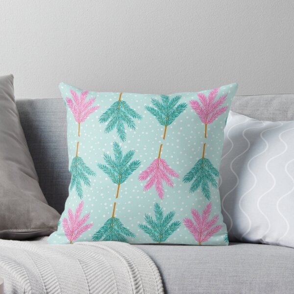 Item preview, Christmas branches and snowflakes on mint background designed and sold by marielorestudio.