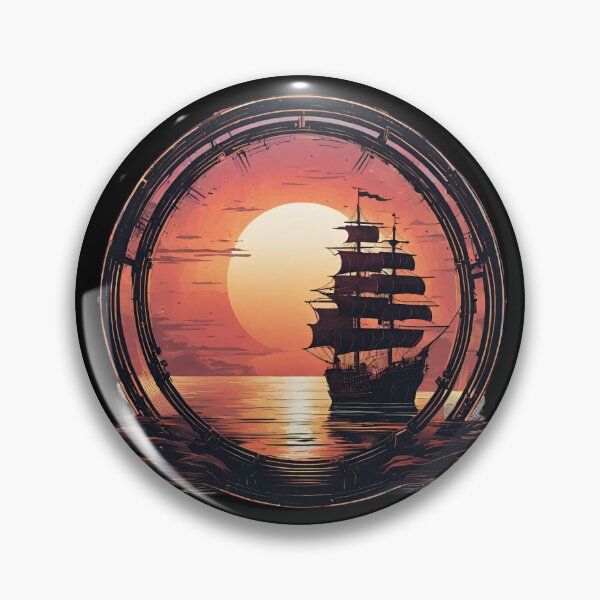 Item preview, Pirate Ship at Sea Beautiful Sunset designed and sold by Aquillashop.