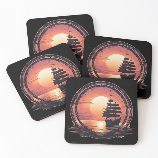 Item preview, Pirate Ship at Sea Beautiful Sunset designed and sold by Aquillashop.
