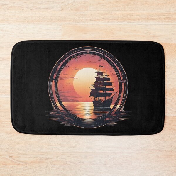 Item preview, Pirate Ship at Sea Beautiful Sunset designed and sold by Aquillashop.