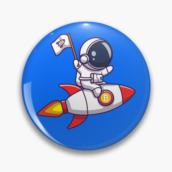 Item preview, Astronaut riding on bitcoin rocket designed and sold by Bitcoinfan.