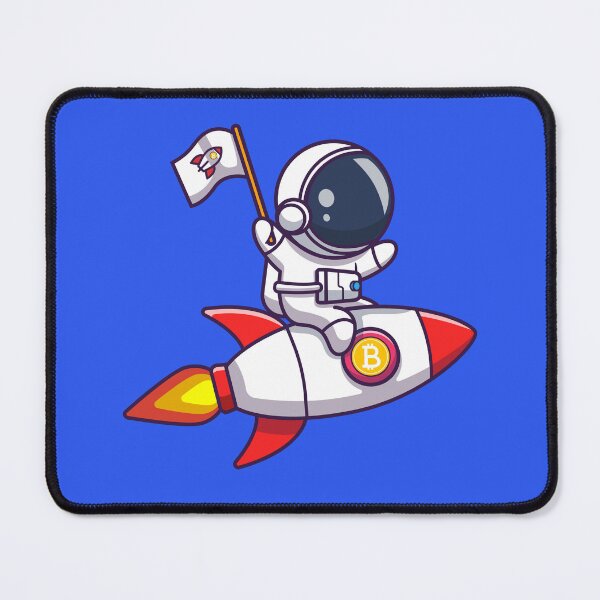 Item preview, Astronaut riding on bitcoin rocket designed and sold by Bitcoinfan.