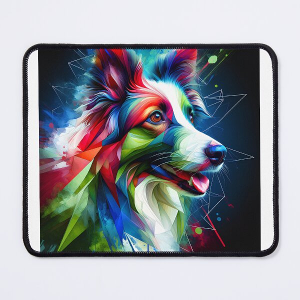 Item preview, colorful border collie designed and sold by pocopocodog123.