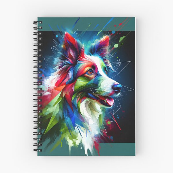 Item preview, colorful border collie designed and sold by pocopocodog123.