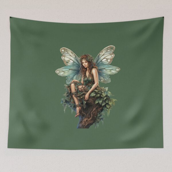 Item preview, Fairy On a Tree Stump designed and sold by FlutterbyFairy.