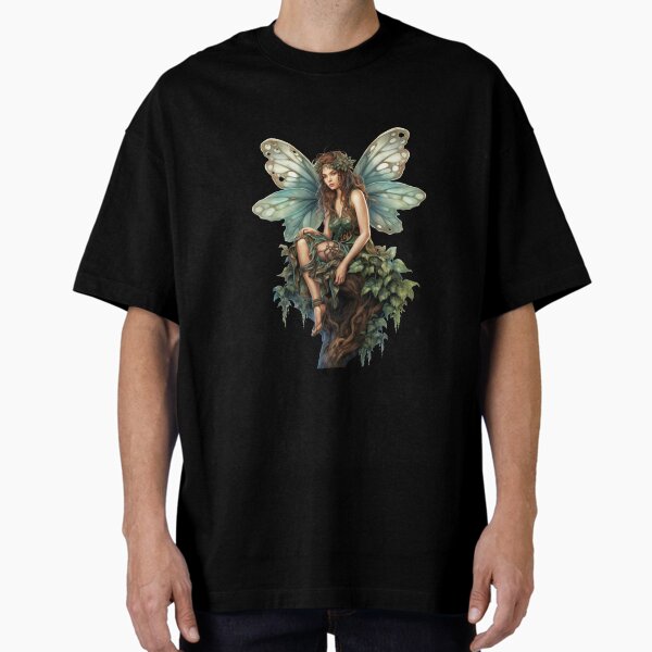 Fairy On a Tree Stump Oversized T-Shirt