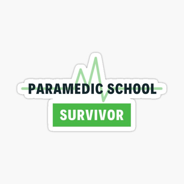 Item preview, Paramedic School Survivor black and green text design designed and sold by BlueLightStore.