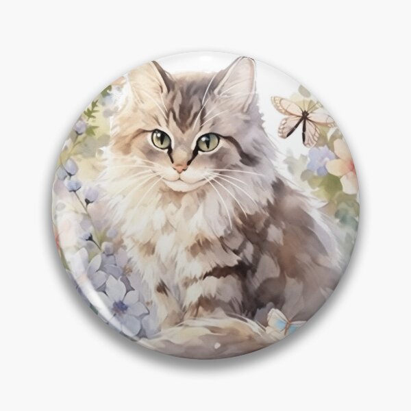 Item preview, Feline Mischief: Sly Cat Concealed Amidst Blooms designed and sold by LittleLuvies.