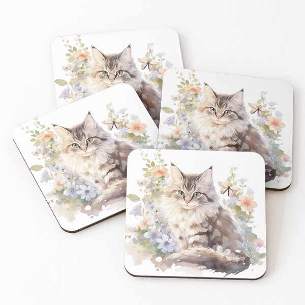 Item preview, Feline Mischief: Sly Cat Concealed Amidst Blooms designed and sold by LittleLuvies.