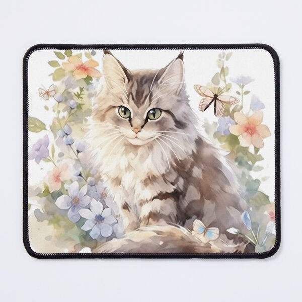 Item preview, Feline Mischief: Sly Cat Concealed Amidst Blooms designed and sold by LittleLuvies.