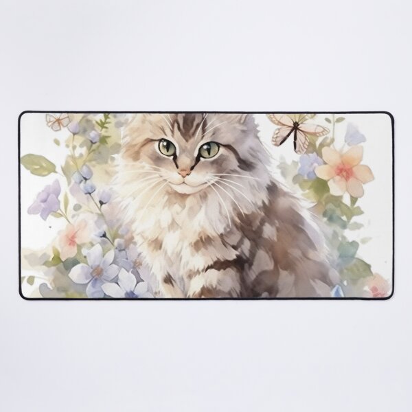 Item preview, Feline Mischief: Sly Cat Concealed Amidst Blooms designed and sold by LittleLuvies.