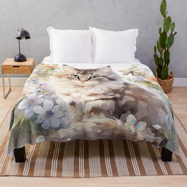 Item preview, Feline Mischief: Sly Cat Concealed Amidst Blooms designed and sold by LittleLuvies.