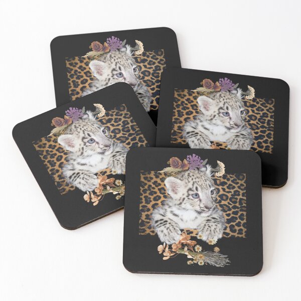 Item preview, Sweet Baby Leopard With Dried Flowers Color Design designed and sold by EarthArtDesigns.