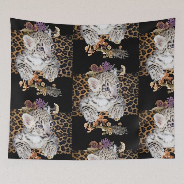 Item preview, Sweet Baby Leopard With Dried Flowers Color Design designed and sold by EarthArtDesigns.