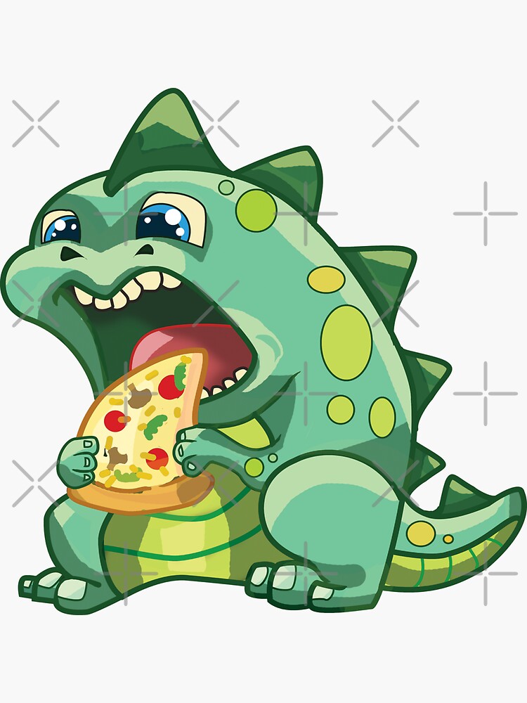 "Dinosaur Pizza For Those Who Love Dino & Pizza" Sticker by