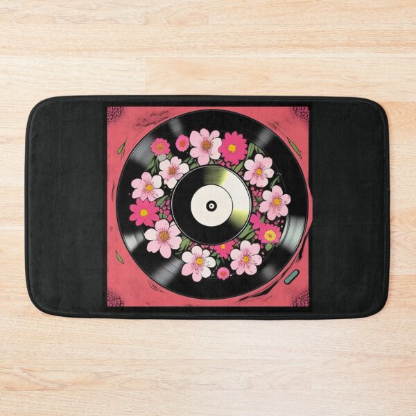 Item preview, Vintage Floral Cute Pink Flowers Vinyl Record designed and sold by musicgeniusart.