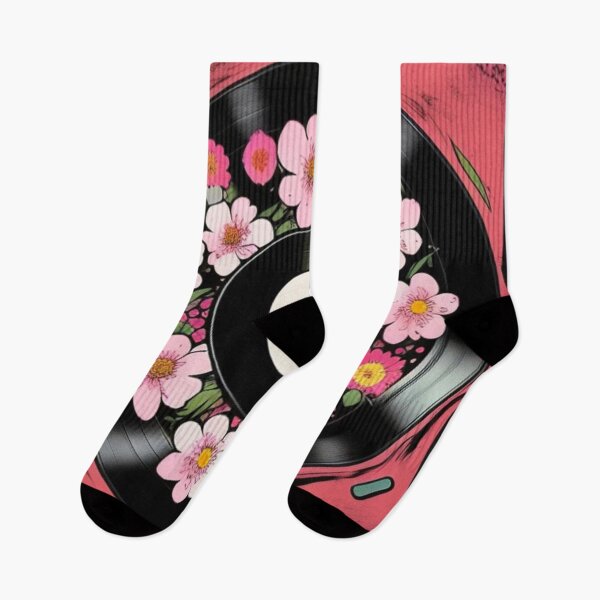 Item preview, Vintage Floral Cute Pink Flowers Vinyl Record designed and sold by musicgeniusart.