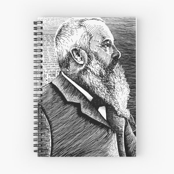 Item preview, "Portrait of Claude Monet in cross-hatching with a dip pen." designed and sold by atelieamoraes.
