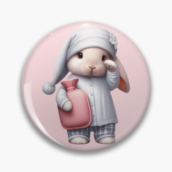 Item preview, Sleepy Bunny With His Hot Water Bottle designed and sold by barksandsqueaks.