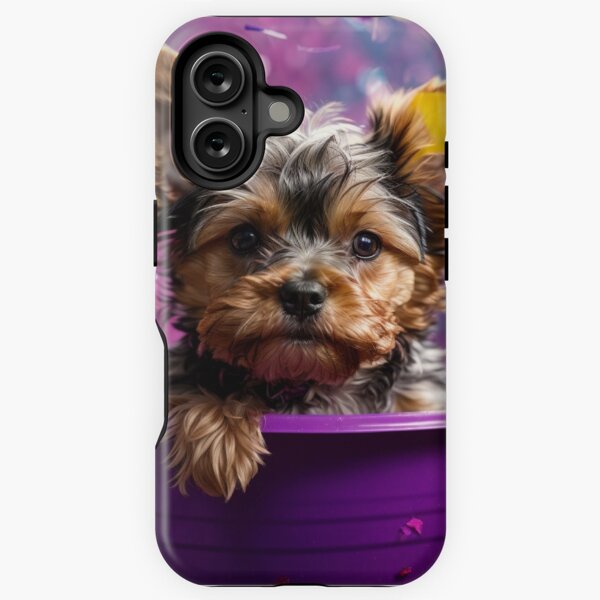 Yorkshire Terrier Puppy in a Plantpot iPhone Tough Case