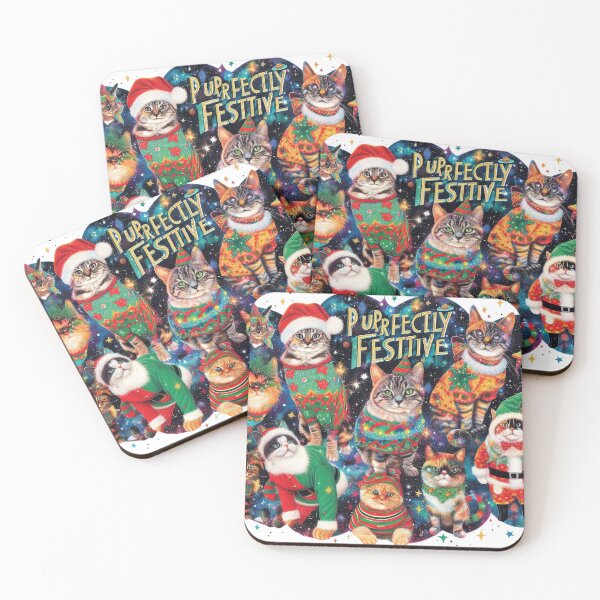 Item preview, Feline Festive Fusion Purrfectly Festive designed and sold by Wonderall.