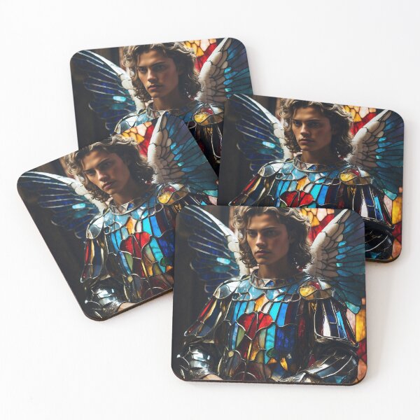 Item preview, Christian Holy Art Stained Glass - Gabriel Stained Glass Angel designed and sold by HeavenArtStudio.