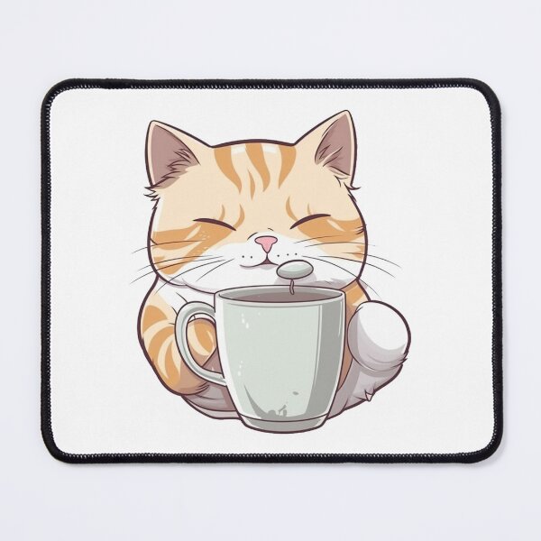 Item preview, Cat tea time from the Kitty Sticker Pack designed and sold by STICKERSLALA.