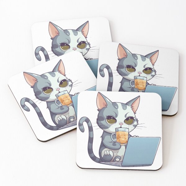 Item preview, Copy of Cat tea time from the Kitty Sticker Pack designed and sold by STICKERSLALA.