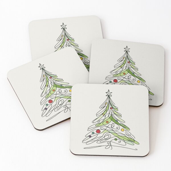 Item preview, Colorful One-Line Christmas Tree Art designed and sold by Chaput Store.
