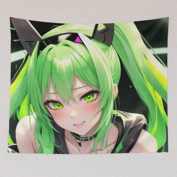 Item preview, Anime cute green haired woman designed and sold by AdultAnime.
