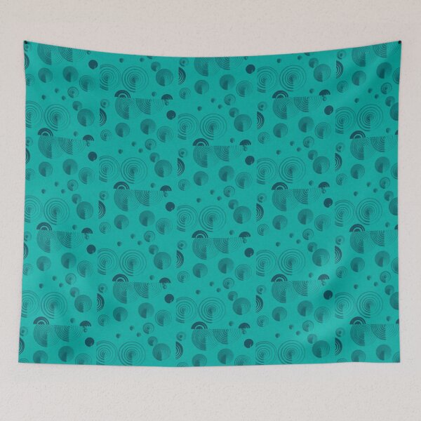Item preview, Circles on fabric in teal designed and sold by CushyNest.