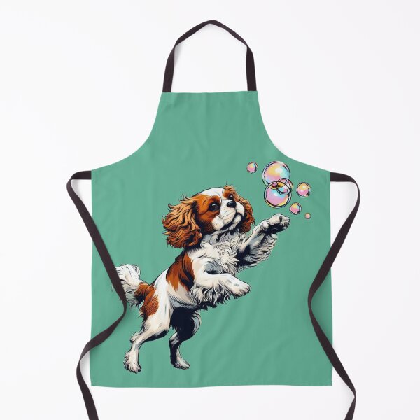 Item preview, Cavalier King Charles Spaniel Playing With Bubbles designed and sold by barksandsqueaks.