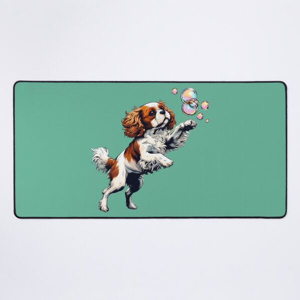 Item preview, Cavalier King Charles Spaniel Playing With Bubbles designed and sold by barksandsqueaks.