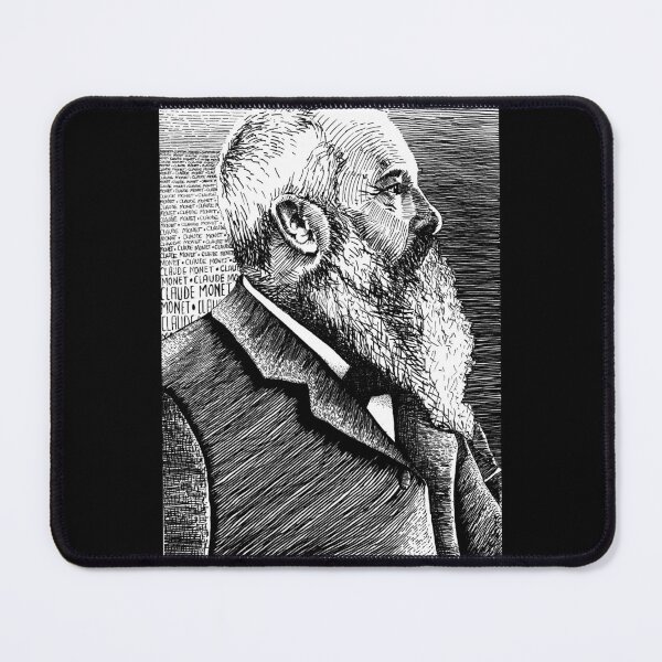 Item preview, "Portrait of Claude Monet in cross-hatching with a dip pen." designed and sold by atelieamoraes.