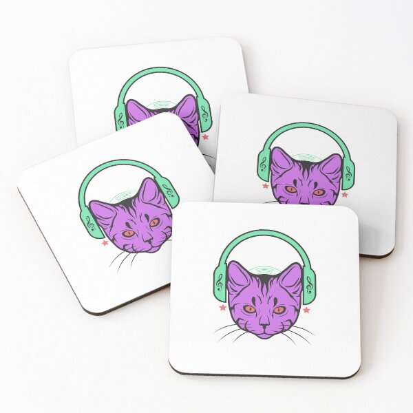 Item preview, Purple cat music - cat love - aesthetic color design designed and sold by amchtakkosa1.