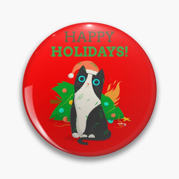 Item preview, Holiday Havoc: 'Happy Holidays' Cat in Santa Hat Chaos | Christmas designed and sold by ThisTee.